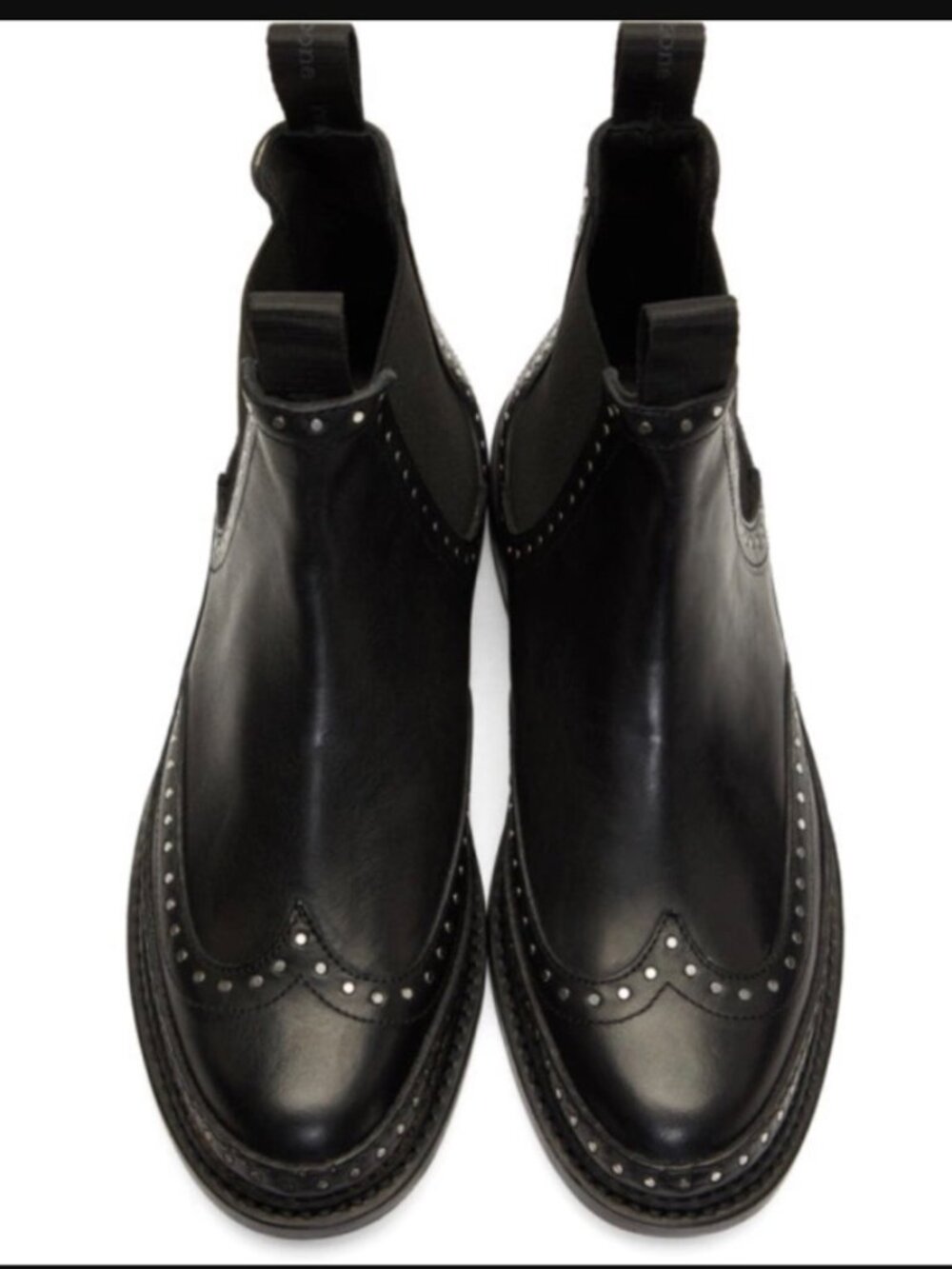 Rag & Bone Benson Chelsea Boots Black Studded Leather Ankle Boots 38 / 7.5